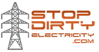Stop dirty electricity com logo.